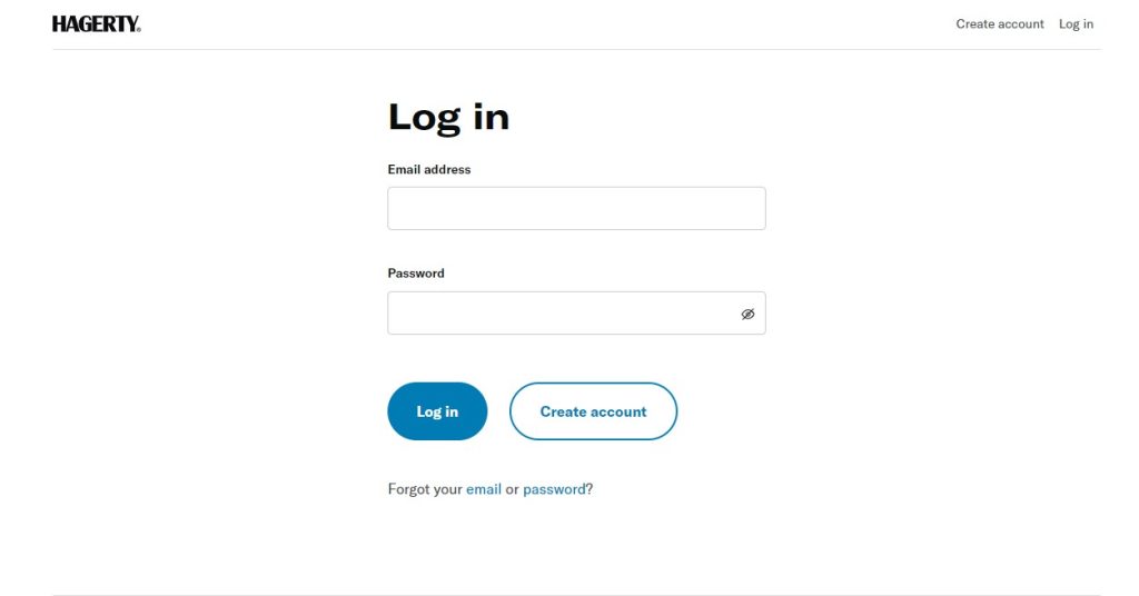Hagerty Agent Login page