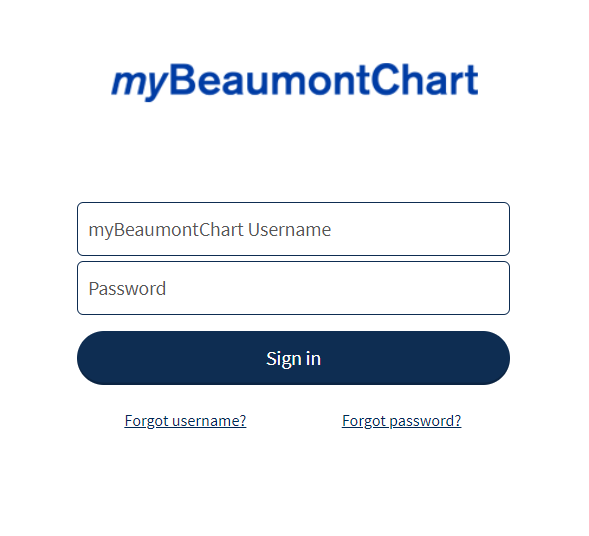 My Beaumont Login page
